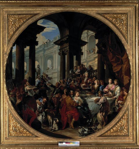 G.P.Pannini, Festmahl u. einem Portikus à Giovanni Paolo