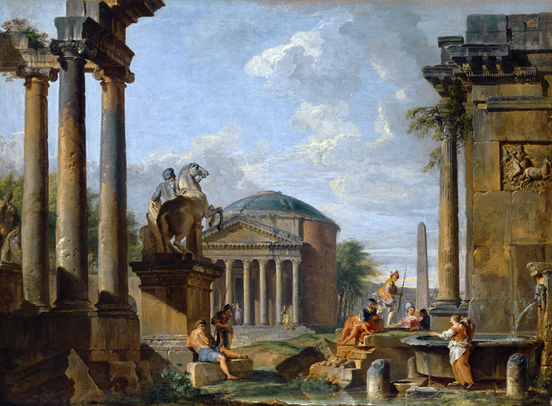 Landscape with Roman Ruins à Giovanni Paolo Pannini