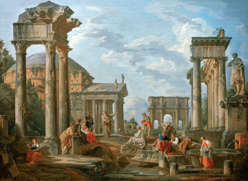 Roman Ruins with a Prophet à Giovanni Paolo Pannini