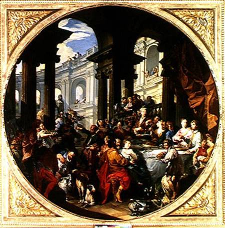 Feast under an Ionic Portico à Giovanni Paolo Pannini