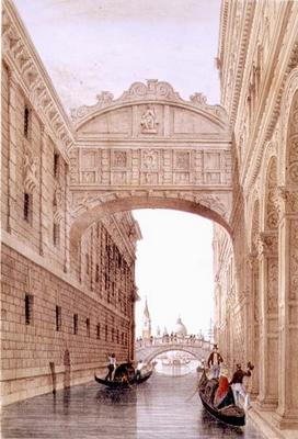 The Bridge of Sighs, Venice, engraved by Lefevre (litho) à Giovanni Pividor