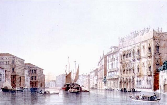 The Grand Canal and the Ca' d'Oro, Venice, engraved by Lefevre (litho) à Giovanni Pividor
