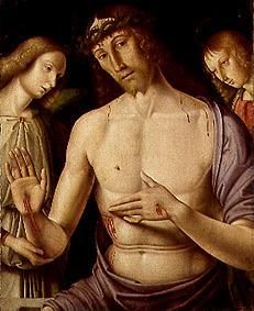 le Christ dans la tombe avec deux anges à Giovanni Santi
