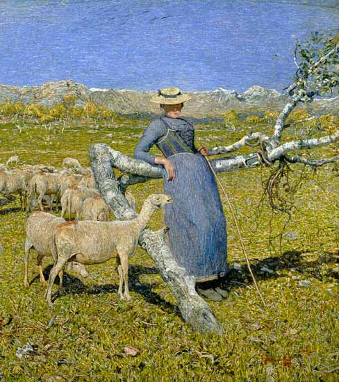 Afternoon in the Alps - Detail à Giovanni Segantini