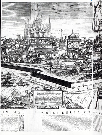 A Section of a Map of Milan à Giovanni Battista Bonacina