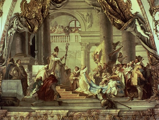 Emperor Frederick Barbarossa''s wedding to Beatrix of Burgundy in 1156, c.1751-52 à Giovanni Battista (Giambattista) Tiepolo