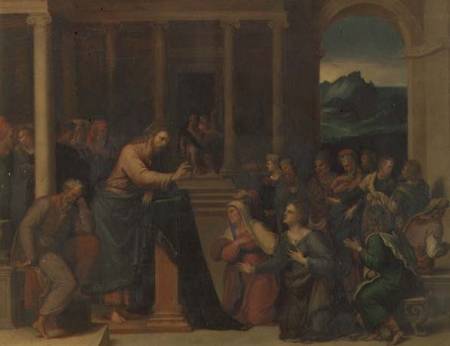 Christ in the House of Mary and Martha (panel) à Girolamo da Carpi