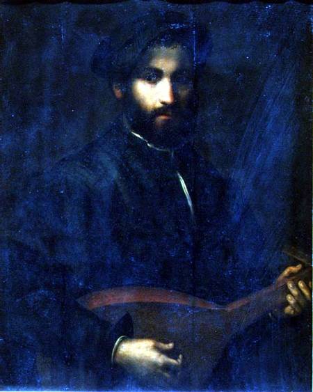 The Guitar Player (panel) à Giulio Campi