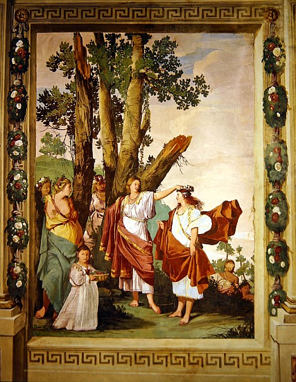 Crowning of the nymph Amaryllis, winner of the race à Giulio Carpioni
