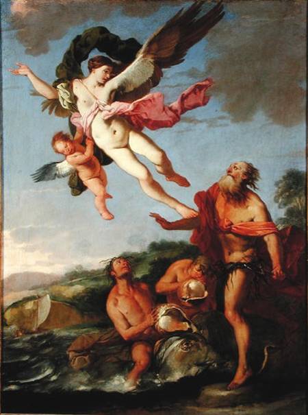 Neptune Pursuing Coronides à Giulio Carpioni