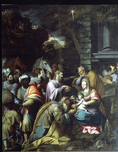 The Adoration of the Magi (panel) à Giulio Cesare Procaccini