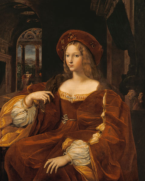 Portrait of Jeanne of Aragon (c.1500-77) wife of Ascannio Colonna, Viceroy of Naples à Giulio Romano