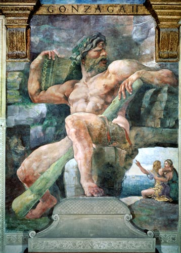 The giant Polyphemus with Galatea and the herdsman Acis, from the Sala di Amore e Psiche à Giulio Romano