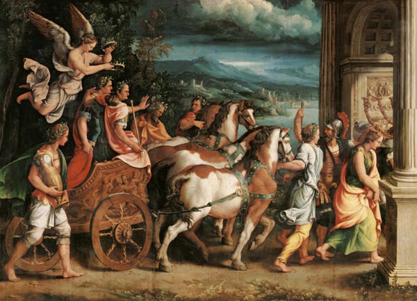 The Triumph of Titus and Vespasian à Giulio Romano