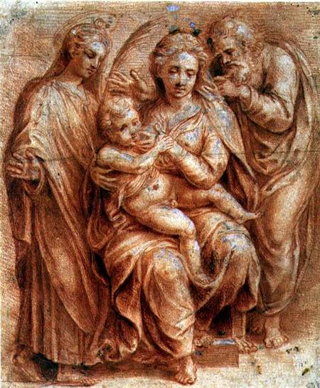 Holy Family with a Virgin Martyr à Giulio Romano