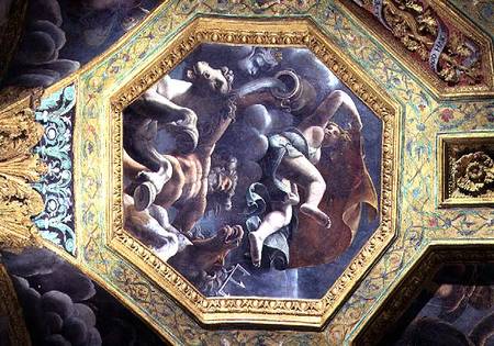 Neptune and a water nymph, ceiling caisson from the Sala di Amore e Psiche à Giulio Romano
