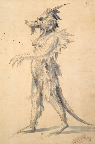 Design for a Dragon (pen & ink on paper) à Giuseppe Arcimboldo