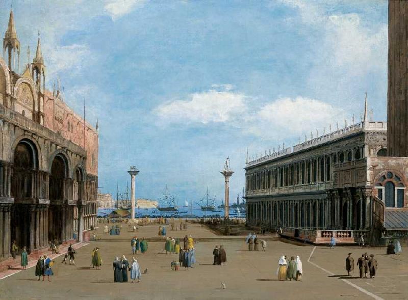 Der Markusplatz in Venedig gegen das Meer. à Giuseppe Bernardino Bison
