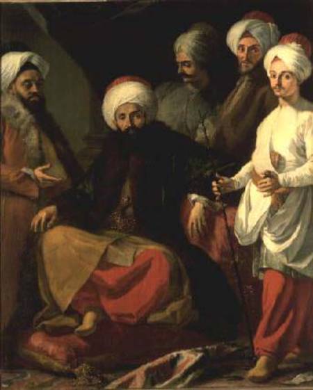 The Turkish Ambassador and his Entourage at the Court of Naples à Giuseppe Bonito
