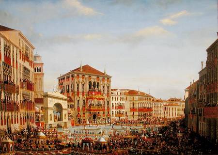 Napoleon I (1769-1821) Presiding over a Regatta in Venice à Giuseppe Borsato