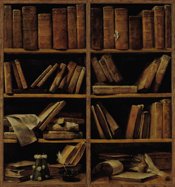 Trompe l'Oeil of a Bookcase à Giuseppe Lo Spagnuolo Crespi
