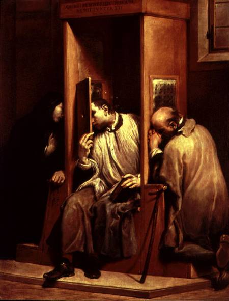 Nepomuk Takes the Confession of the Queen of Bohemia à Giuseppe Lo Spagnuolo Crespi