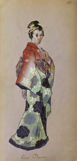 Costume for member of female chorus from Madama Butterfly by Giacomo Puccini à Giuseppe Palanti
