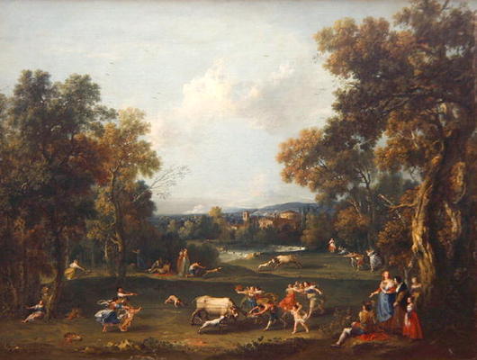 Hunt for the Bull, c.1732 (oil on canvas) à Giuseppe Zais