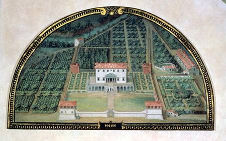Villa Poggio a Caiano from a series of lunettes depicting views of the Medici villas à Giusto Utens