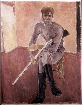 Man with a Gun (oil on canvas) à Glyn Warren Philpot