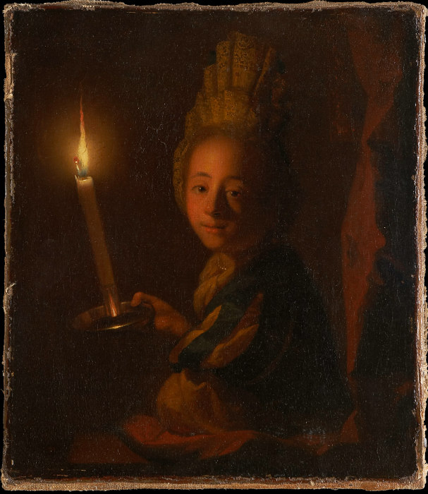 Girl with Burning Candle à Godfried Schalcken
