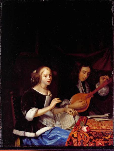 A Young Couple Making Music à Godfried Schalcken