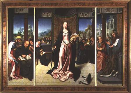 St. Catherine and the Philosophers (panel) à Goossen  van der Weyden