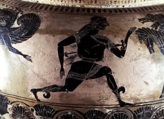 Perseus Fleeing from the Gorgons, detail from an Attic black-figure dinos, Greek, c.590 BC (pottery) à Gorgon Painter