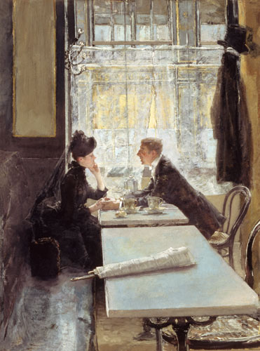 Lovers in a Cafe (panel) à Gotthard Kuehl