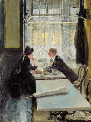 Lovers in a Cafe (panel) à Gotthardt Johann Kuehl