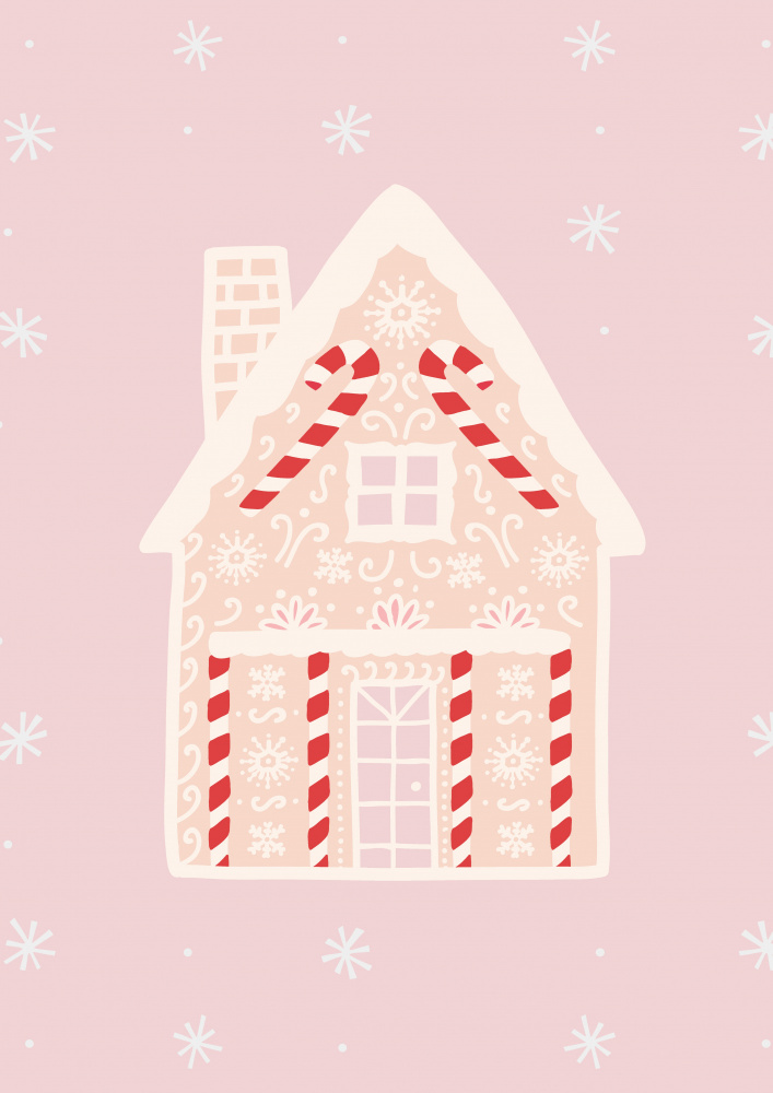 Pink Gingerbread House à Grace Digital Art Co