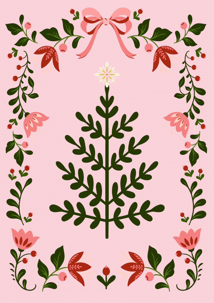 Pink Christmas Tree à Grace Digital Art Co