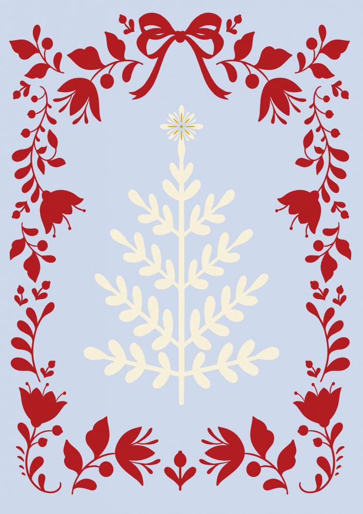 Christmas Tree Blue and Red à Grace Digital Art Co