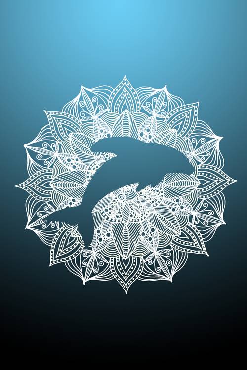 Blauer Mandala Delphin à Sebastian  Grafmann