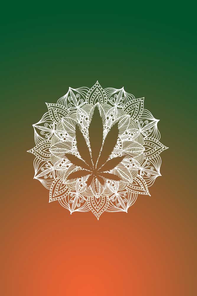 Mandala Circle Cannabis Leaf à Sebastian  Grafmann