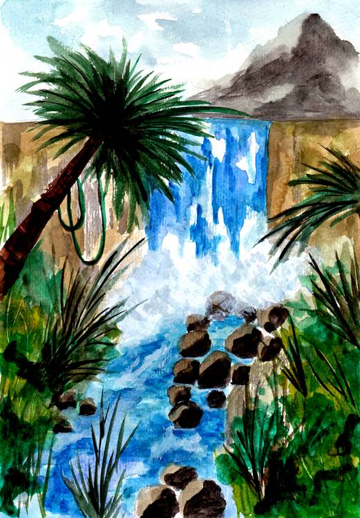 Tropical Waterfalls à Sebastian  Grafmann
