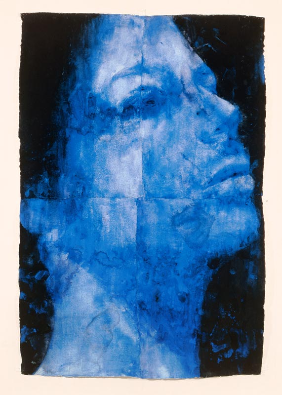 Blue Head, 1998 (w/c on handmade indian paper)  à Graham  Dean