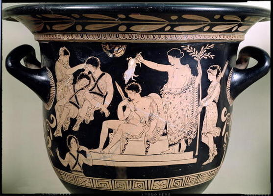 Orestes as a Suppliant at the Shrine of Apollo in Delphi, detail from an Attic red-figure krater, at à Grec 4ème siècle av. JC