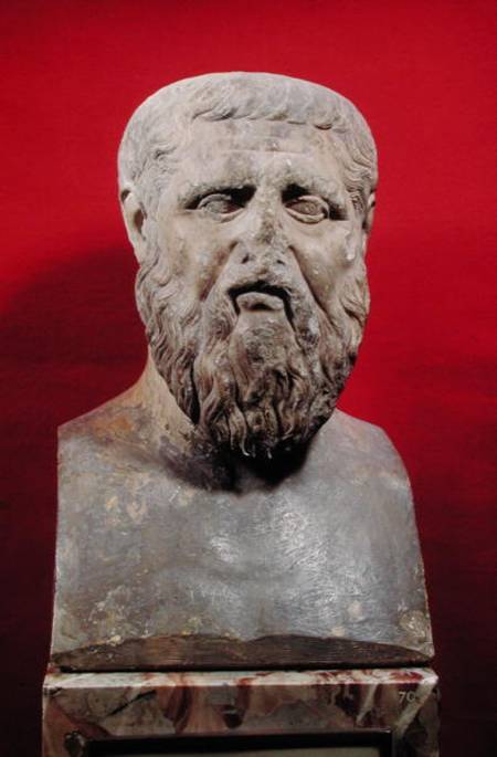 Bust of Plato (c.427-347 BC) copy of a 4th century BC original à École grecque