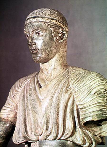 Detail of the Delphi Charioteer à École grecque