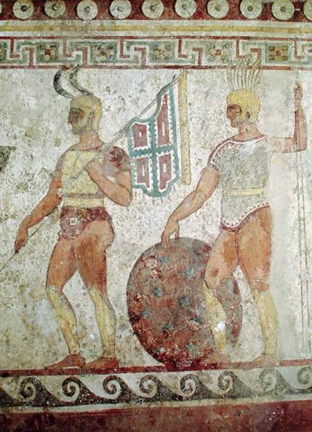 Foot soldiers, tomb painting from Paestum à École grecque