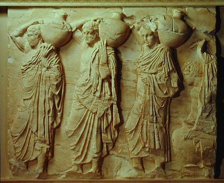 Relief depicting hydria carriers from the North Frieze of the Parthenon à École grecque