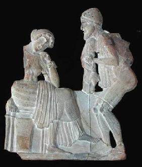 Relief depicting Odysseus and Penelope, from Milo