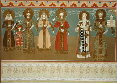 Imereth: frescoes from the Gelati Monastery, plate 8 from 'Le Caucase pittoresque, dessine apres nat à Grigori Grigorevich Gagarin